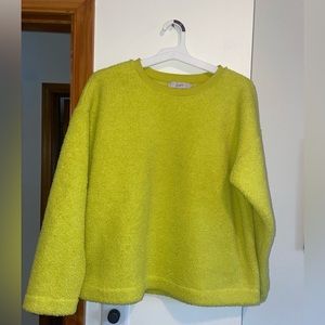 LOFT Sherpa Pullover - color Lime Crush Size - Large